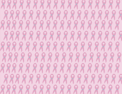 Pattern of pink breast cancer awareness ribbons on a pink background