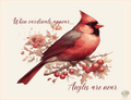 When Cardinals Appear Angels Are Near Printable Sign, Red Cardinal Wall Art, Memorial Sympathy Gift, Remembrance Quote Home Decor, 8x10 Mat Print