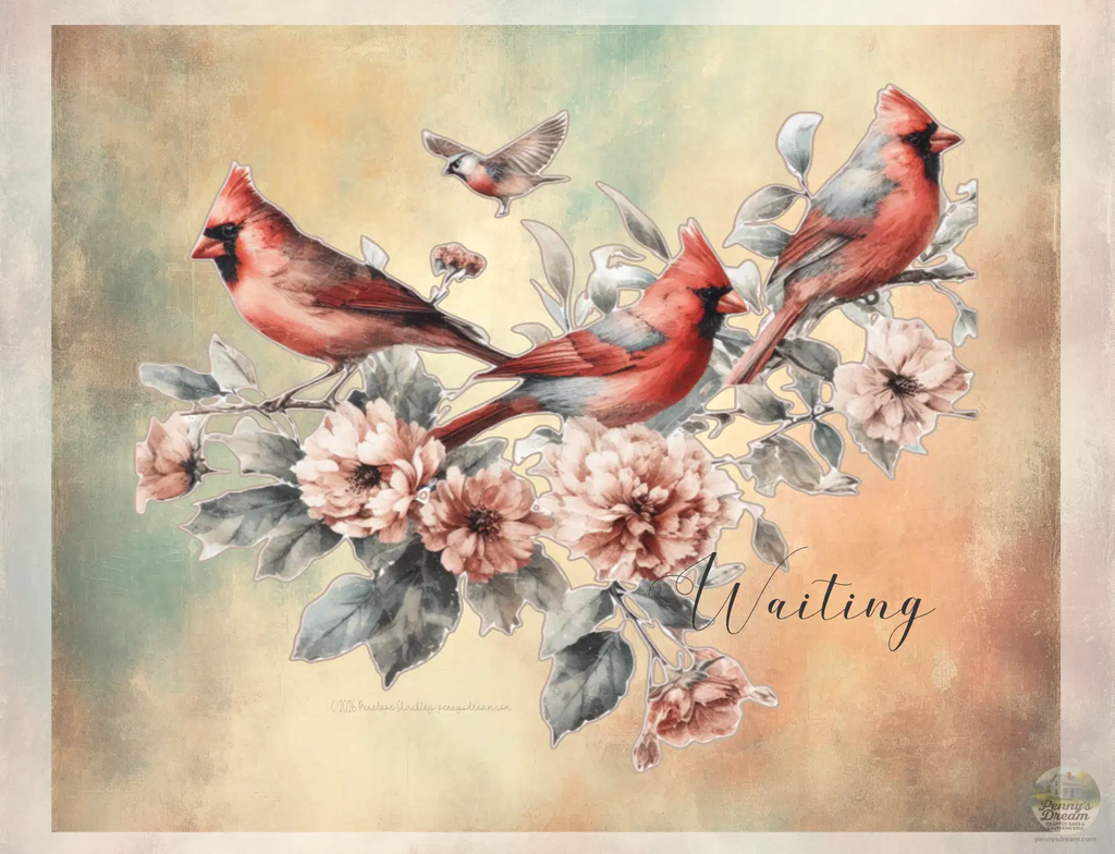 Waiting – Cardinal Print – Letter Size – Digital Download