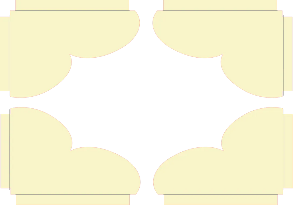 Set of yellow shoebox templates on a white background