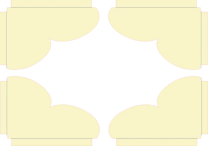 Set of yellow shoebox templates on a white background