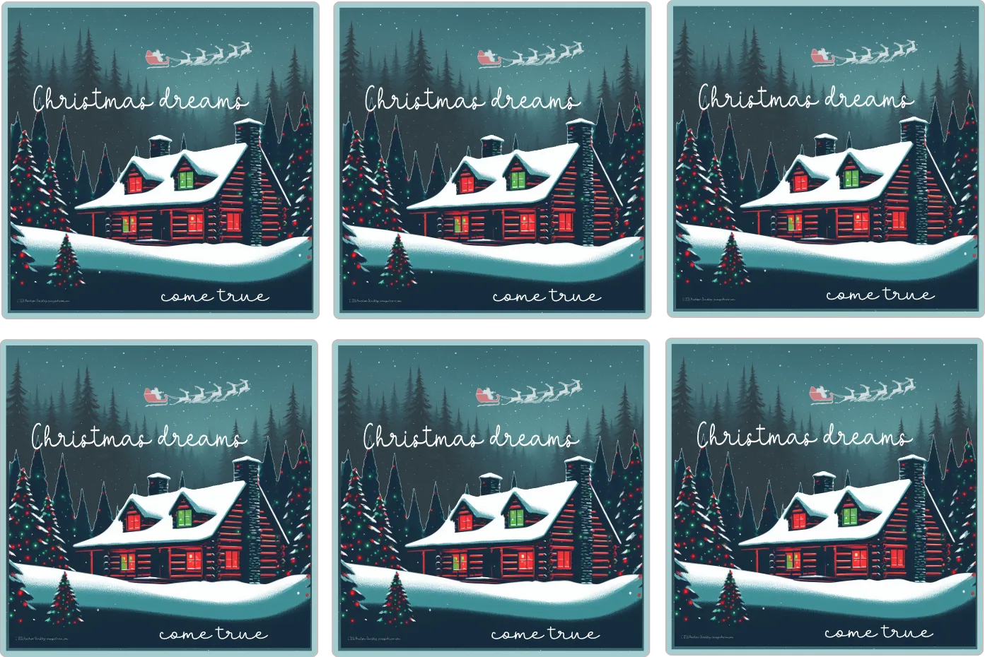 Christmas Dreams Come True Sticker Sheet – Digital File (SVG for Silhouette Studio)