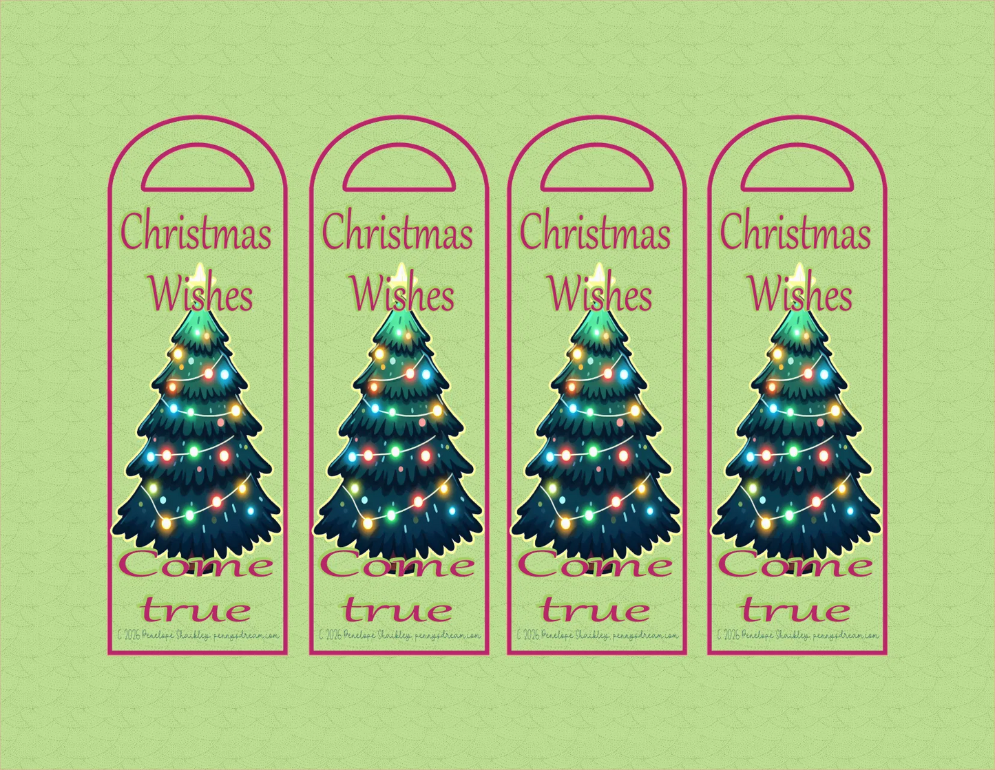 Christmas Wishes — Bookmark — Digital Download