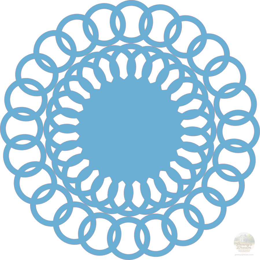 Interlocking Circle Frame - Doily Template – Layered Round Wreath SVG – Silhouette Studio Cut File