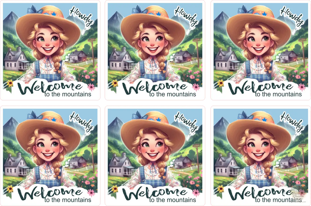 Country Girl Sticker Sheet – Welcome to the Mountains - Digital Download