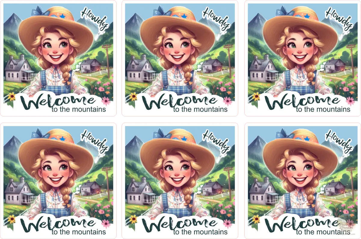 Country Girl Sticker Sheet – Welcome to the Mountains - Digital Download