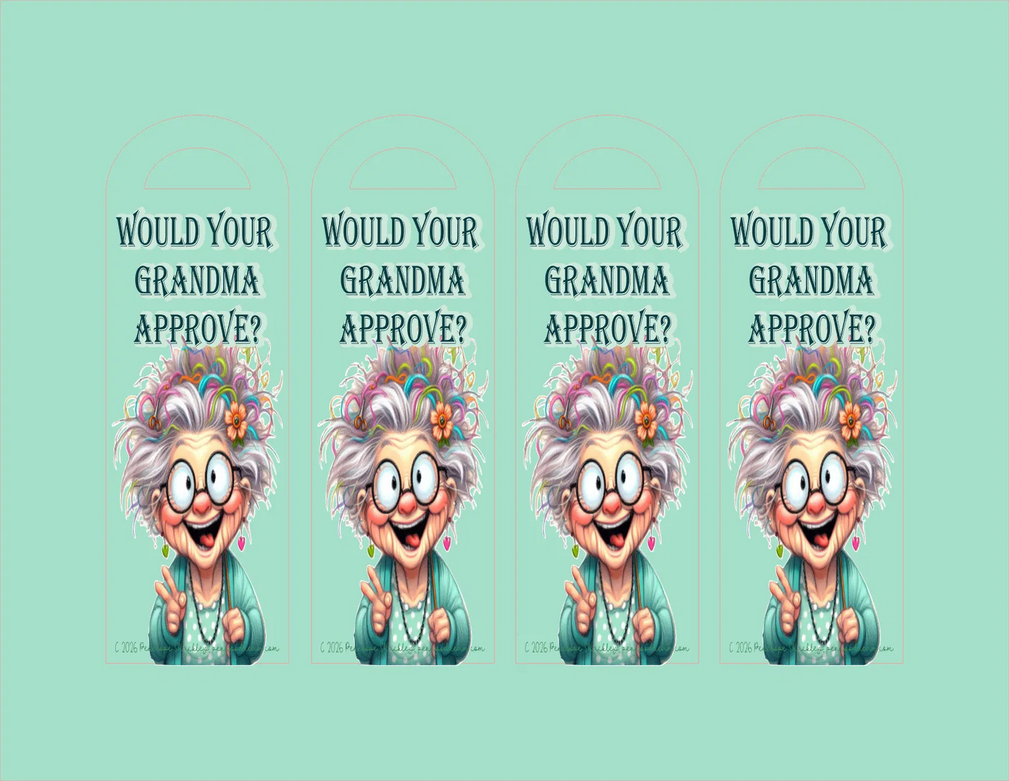 Crazy Grandma Bookmark — Digital Download