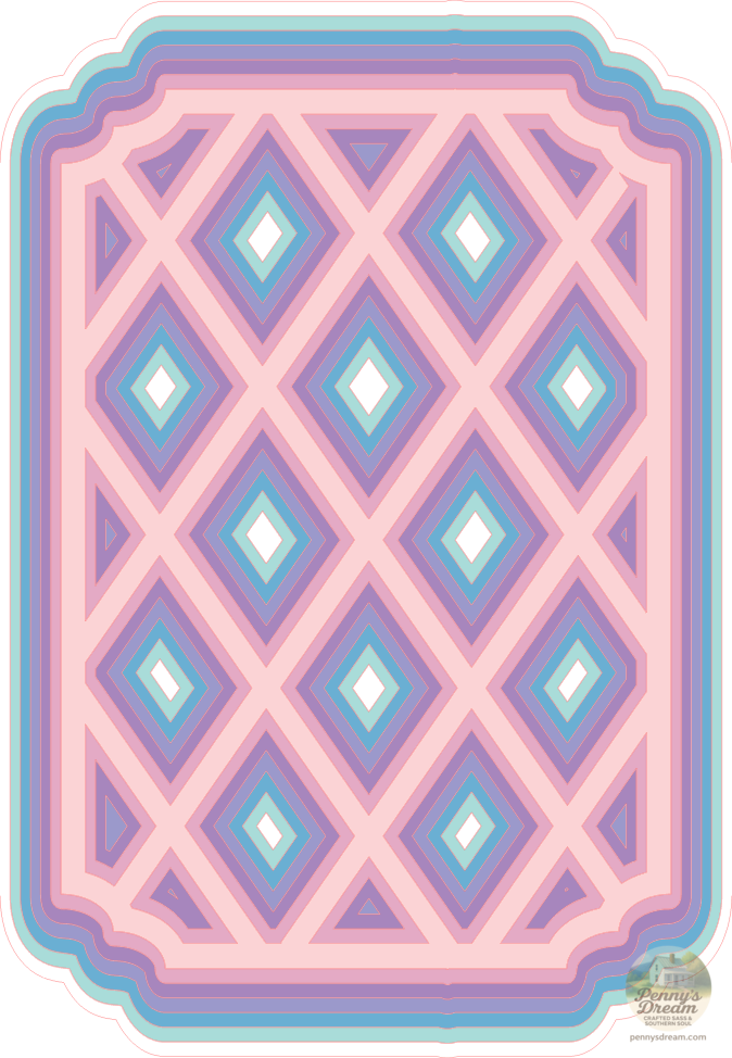Diamond Layered Card Topper Template, Digital Download, PNG SVG