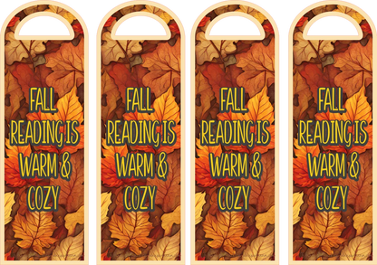 Fall Reading Is Warm and Cozy — Bookmark Sheet — Digital Download