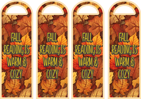 Fall Reading Is Warm and Cozy — Bookmark Sheet — Digital Download