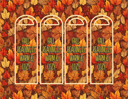 Fall Reading Is Warm and Cozy — Bookmark Sheet — Digital Download