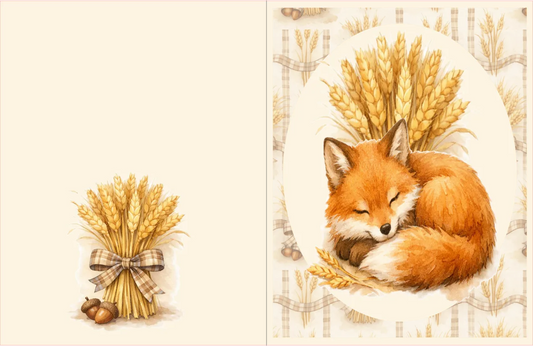 Sleeping Fox — A2 Notecard — Digital Download
