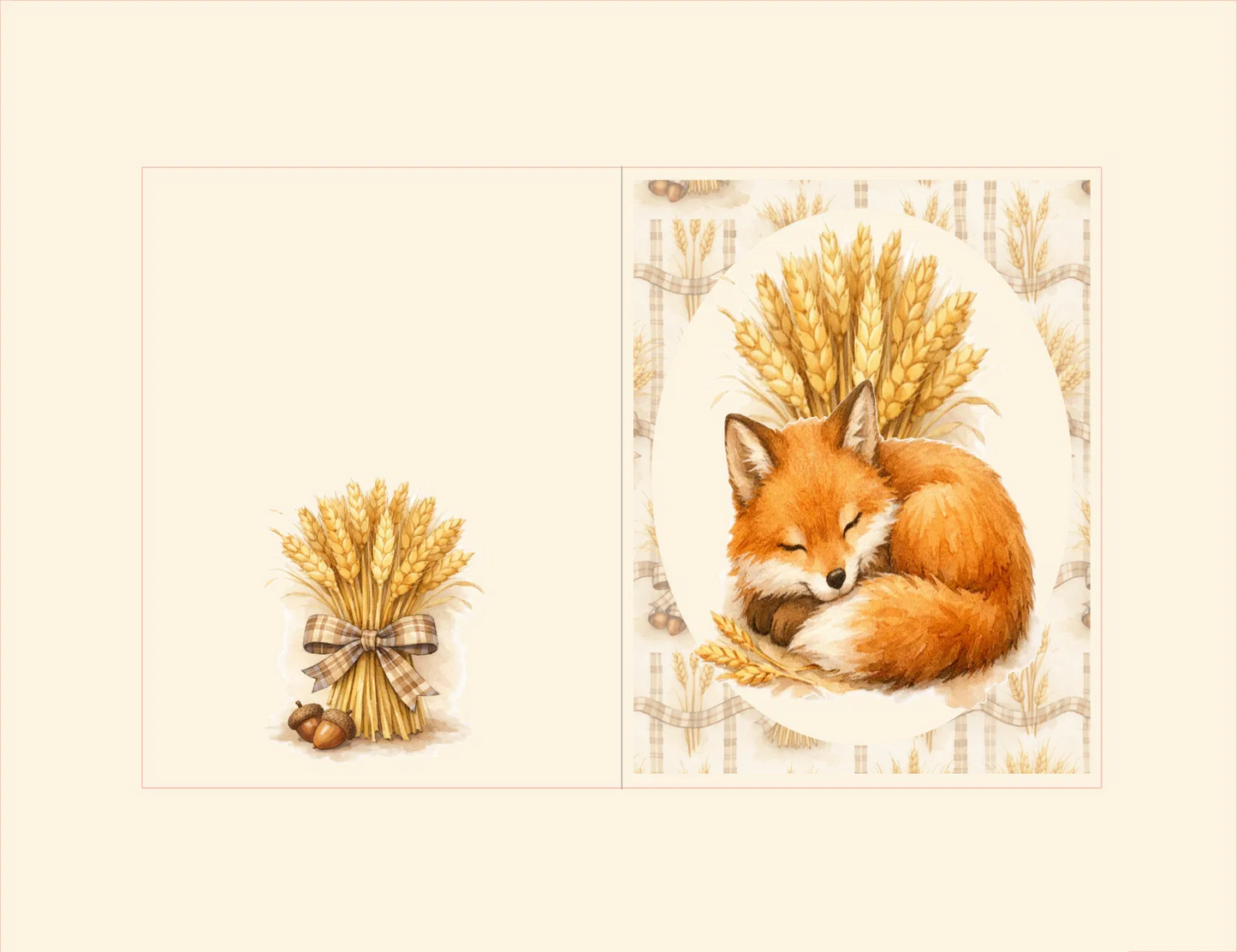 Sleeping Fox — A2 Notecard — Digital Download