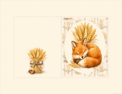 Sleeping Fox — A2 Notecard — Digital Download