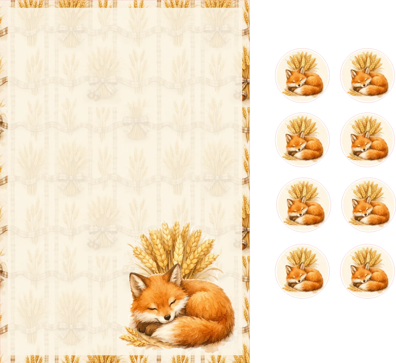 Sleeping Fox Writing Set – Silhouette Studio SVG