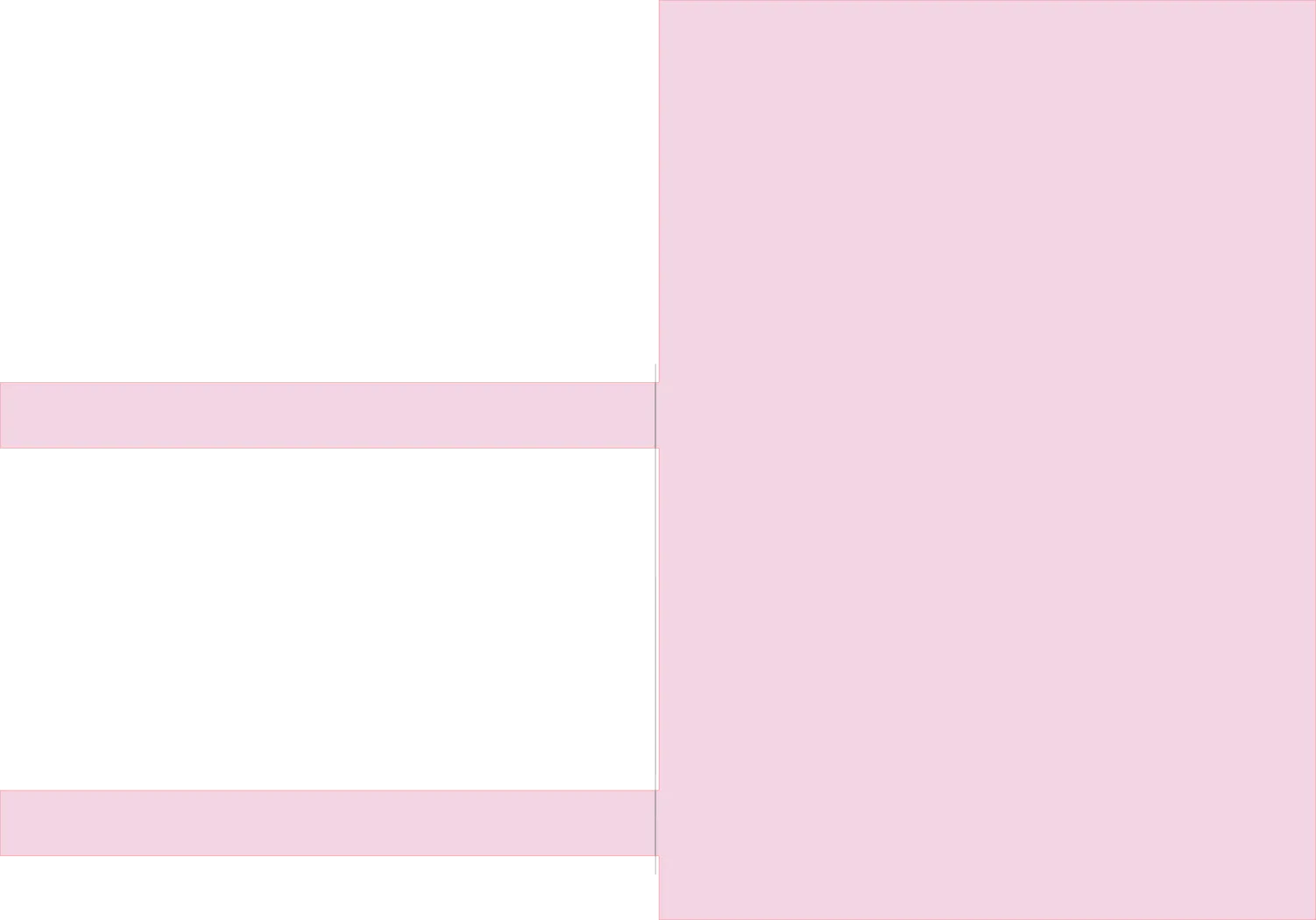 Two pink stripes on a white background
