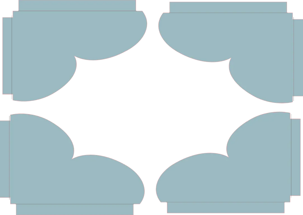 Pattern of blue cloud shapes on a white background