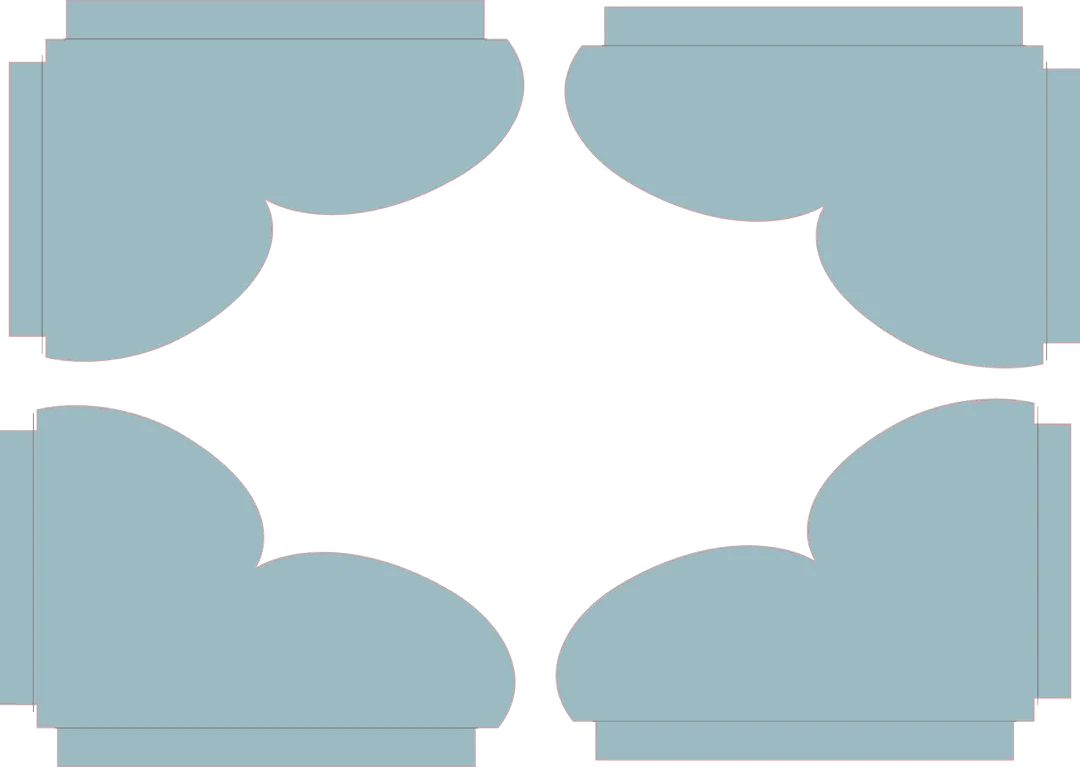 Pattern of blue cloud shapes on a white background