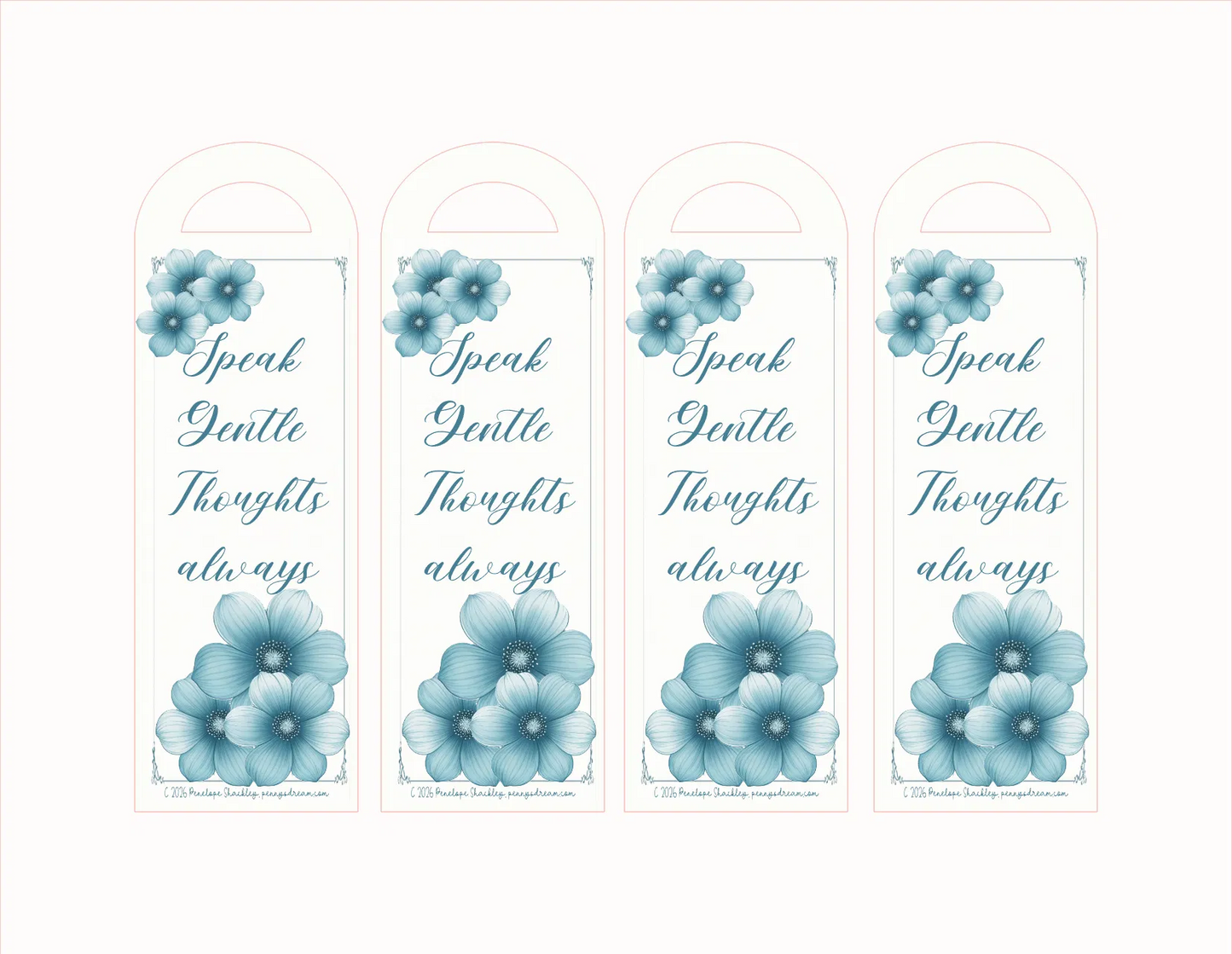Gentle Thoughts — Bookmark Sheet — Digital Download