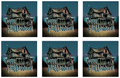 Haunted house with 'Happy Halloween' text on a dark blue background