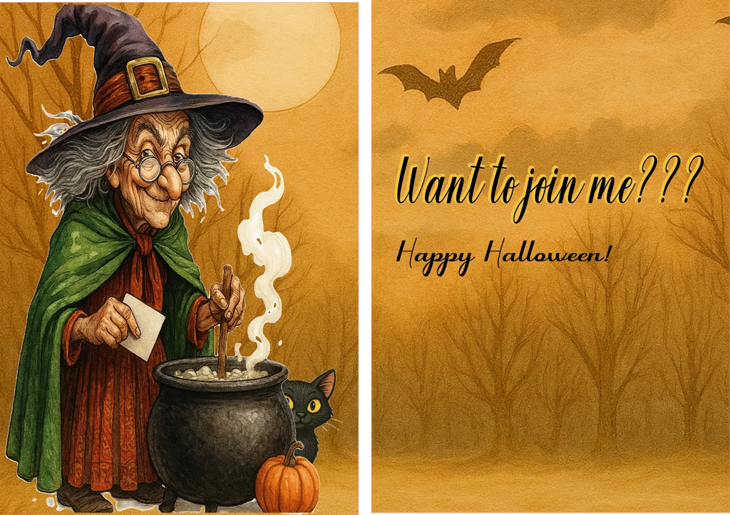Inside of halloween card