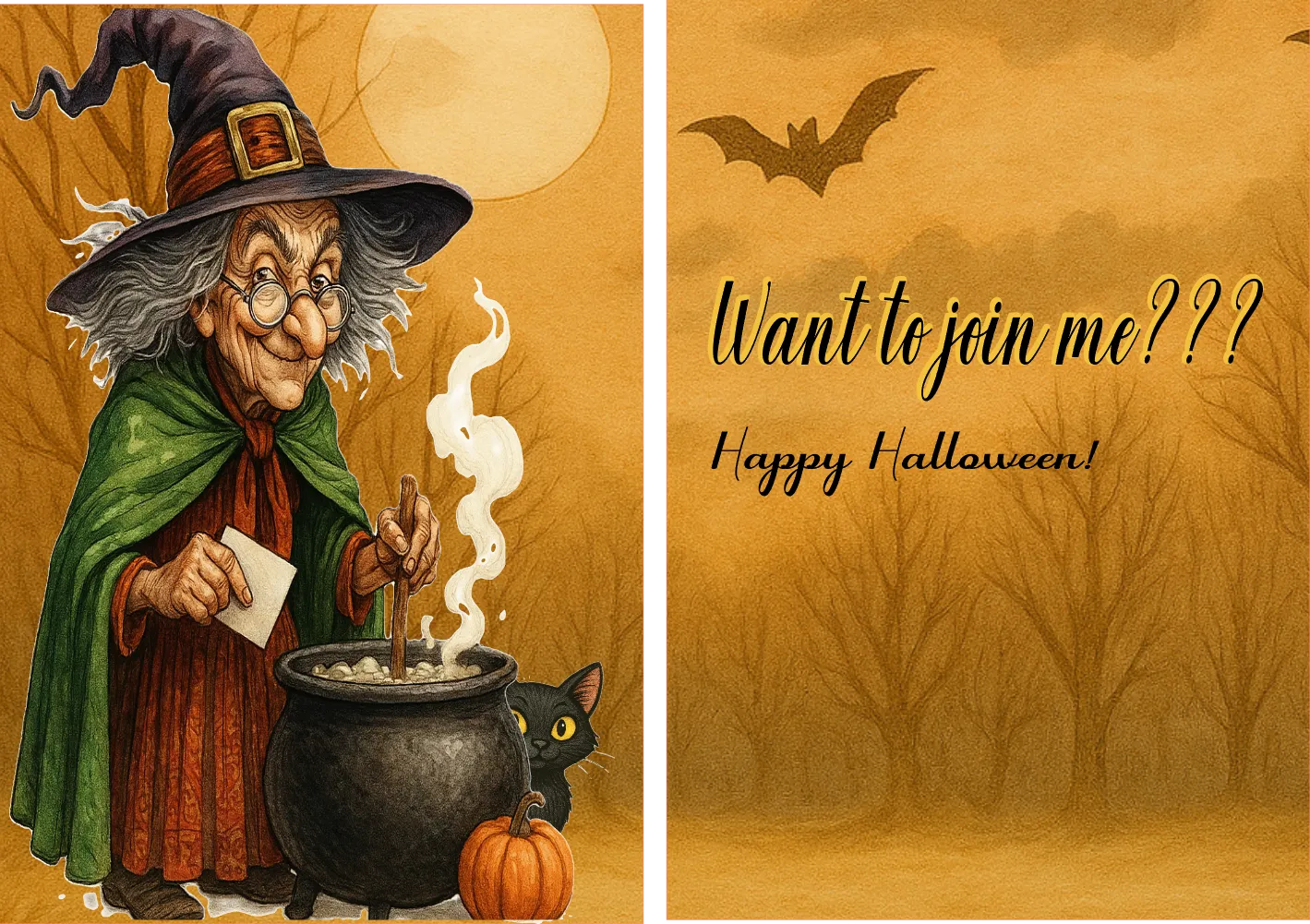 Inside of halloween card