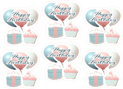 Birthday Balloons Stickers — Digital Download