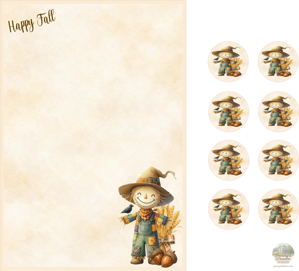 Happy Fall Writing Set, Digital Download, PNG SVG
