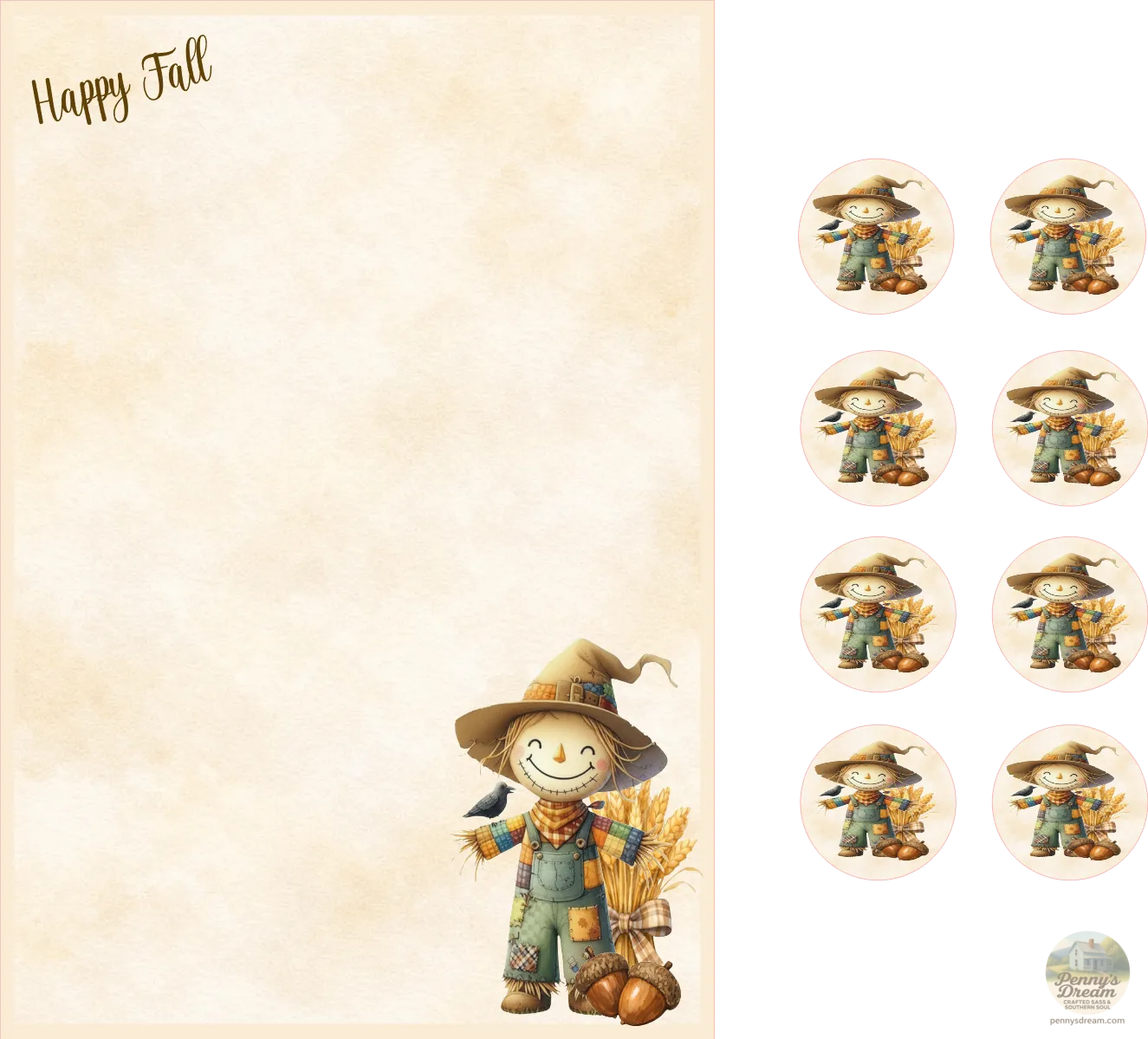 Happy Fall Writing Set, Digital Download, PNG SVG