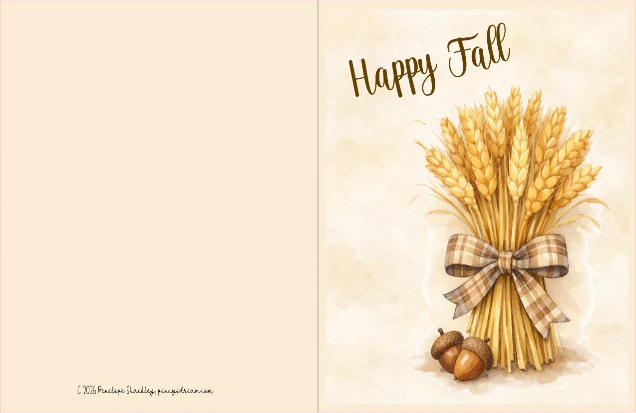Happy Fall Notecard – A2 Card – Digital File (SVG for Silhouette Studio)