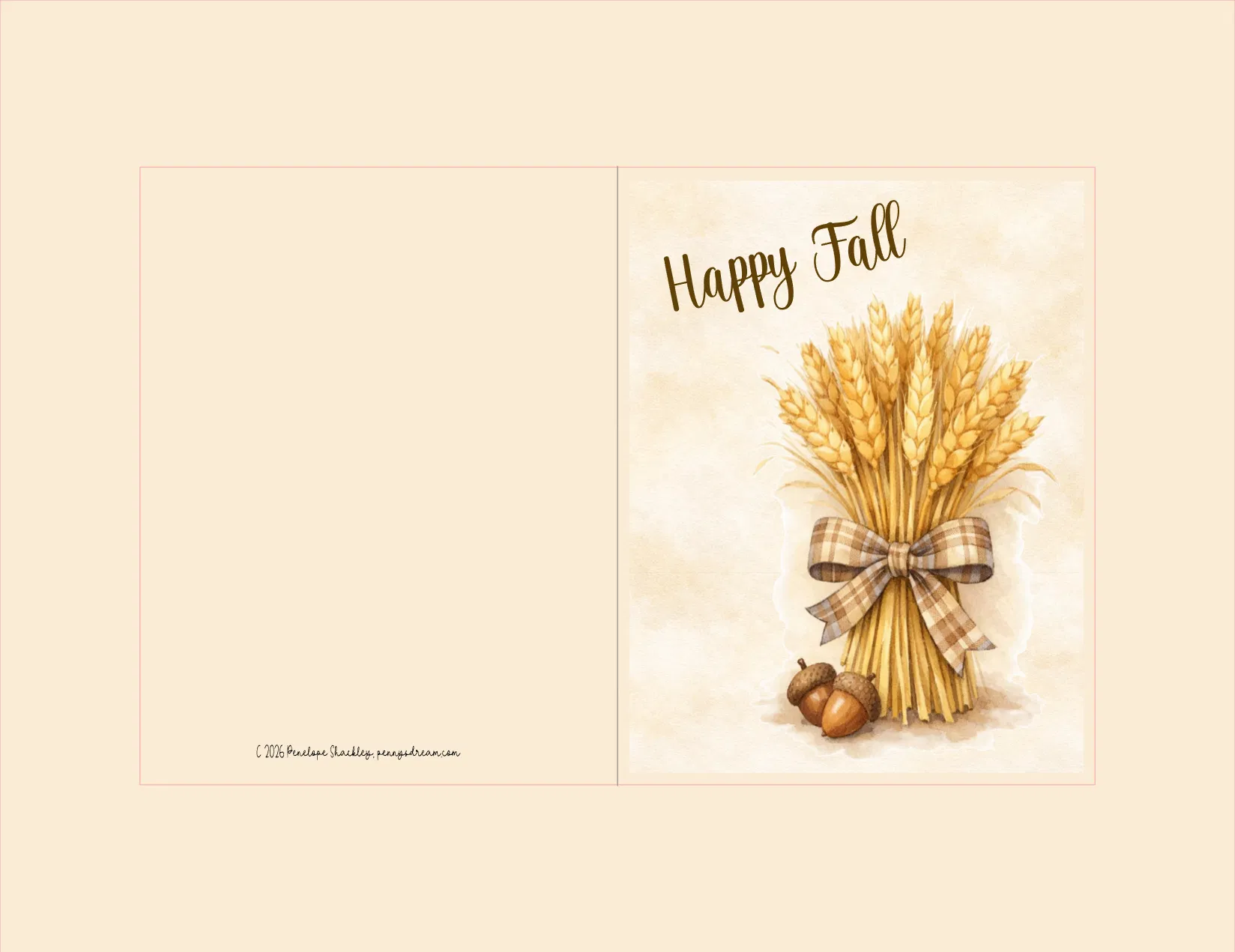Happy Fall Notecard – A2 Card – Digital File (SVG for Silhouette Studio)