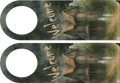 Pair of door hangers with a haunted house design and 'Welcome' text.