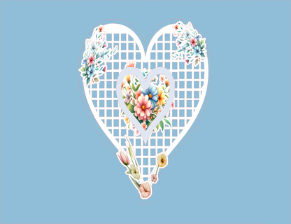 Lattice Heart — Happy Birthday Card — 5 × 7 Flip‑Fold Layered — Digital Download