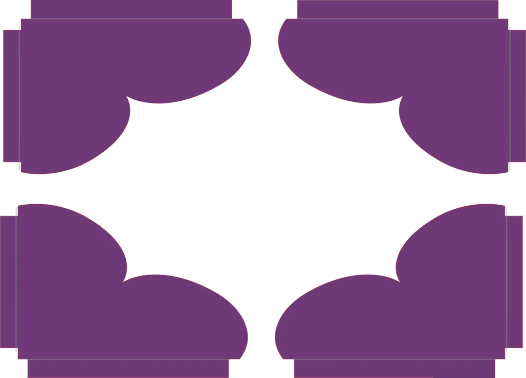 Purple decorative elements on a white background