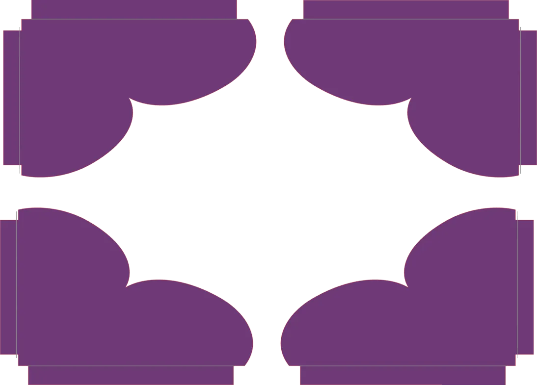 Purple decorative elements on a white background