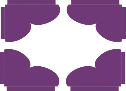 Purple decorative elements on a white background