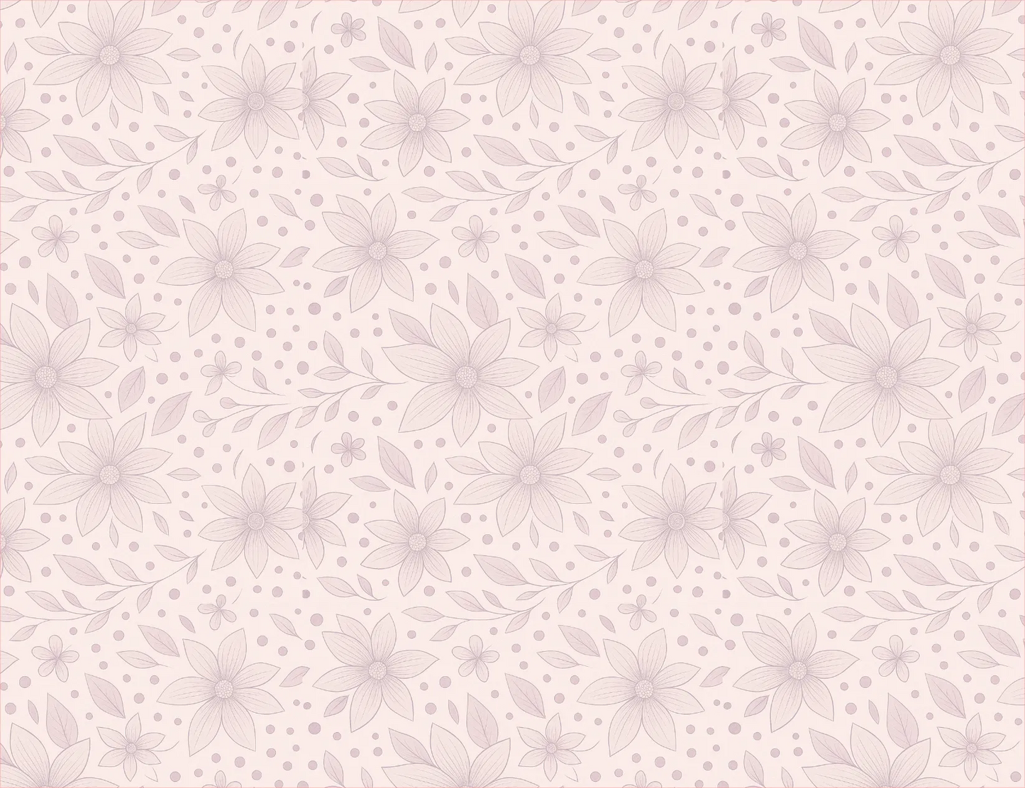 Patterned wallpaper with floral design on a light pink background