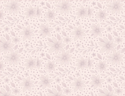 Patterned wallpaper with floral design on a light pink background