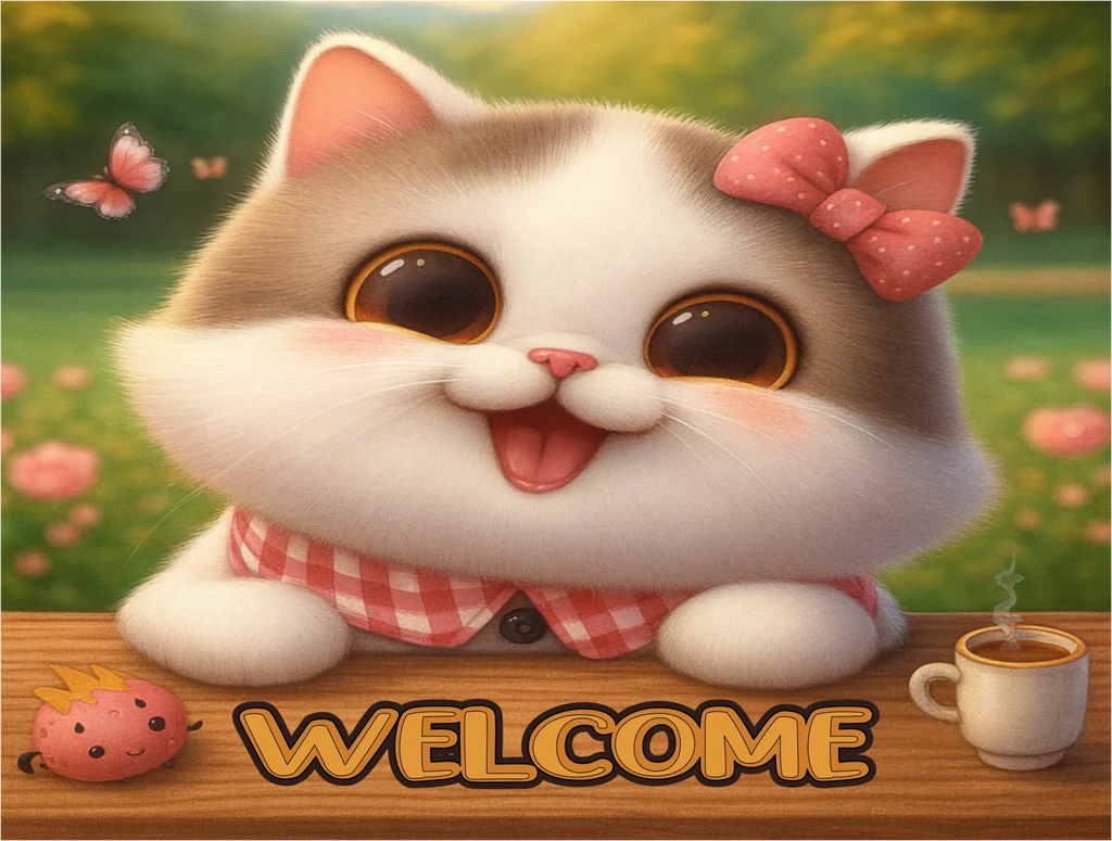 Kitty Welcome Sign – Digital File (SVG for Silhouette Studio)