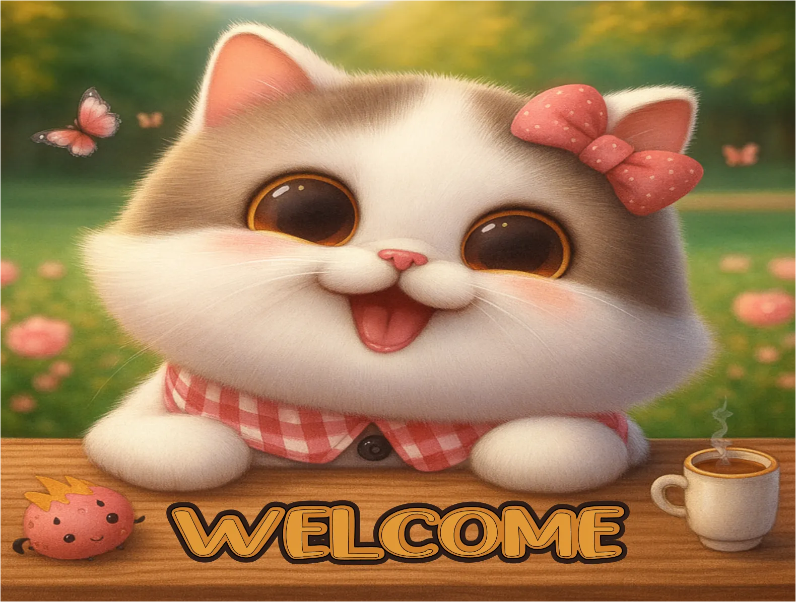 Kitty Welcome Sign – Digital File (SVG for Silhouette Studio)