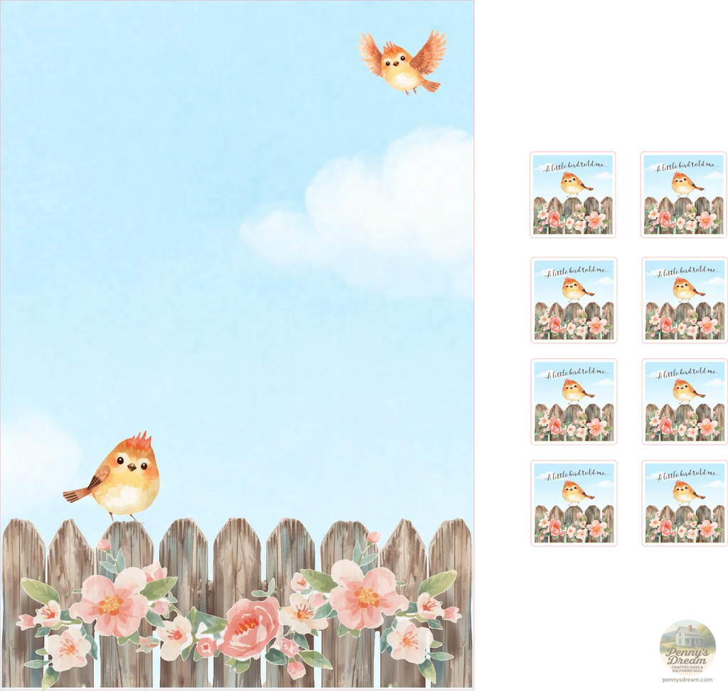 A Little Bird Writing Set, Digital Download, PNG SVG