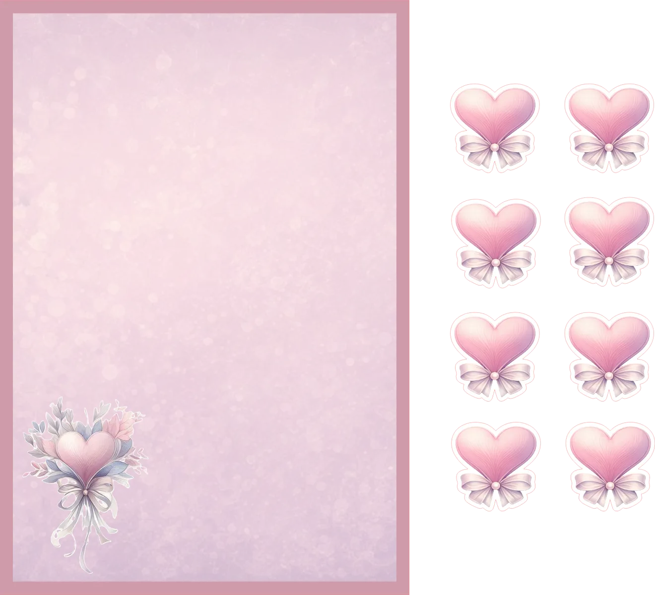Love Heart Writing Set — Digital Download