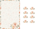 Floral patterned paper with a plain sheet on the left and a sheet with a floral pattern on the right.