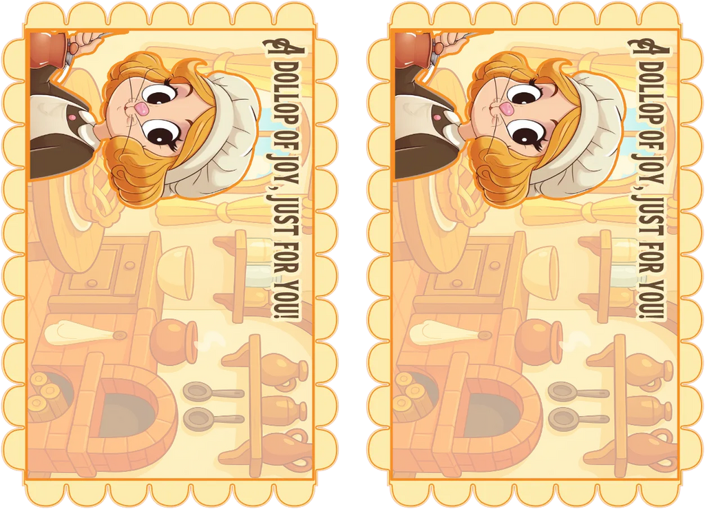 Two identical packages of a product with a cartoon character and text on a yellow background.