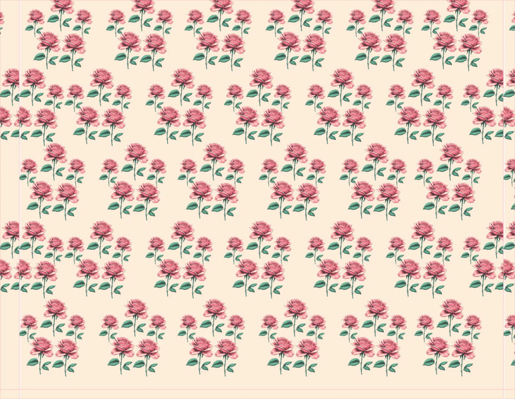 Pattern of pink roses on a beige background