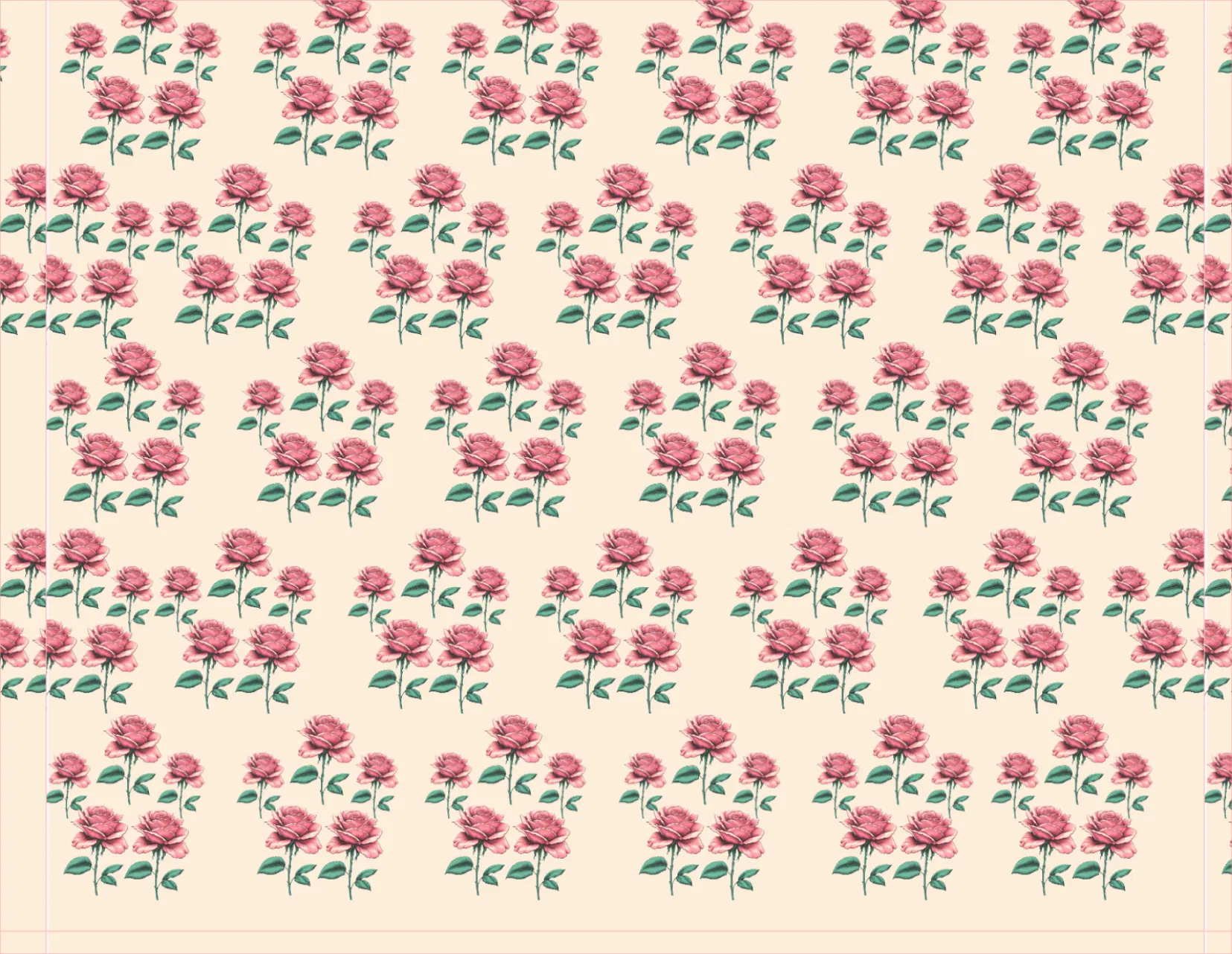 Pattern of pink roses on a beige background