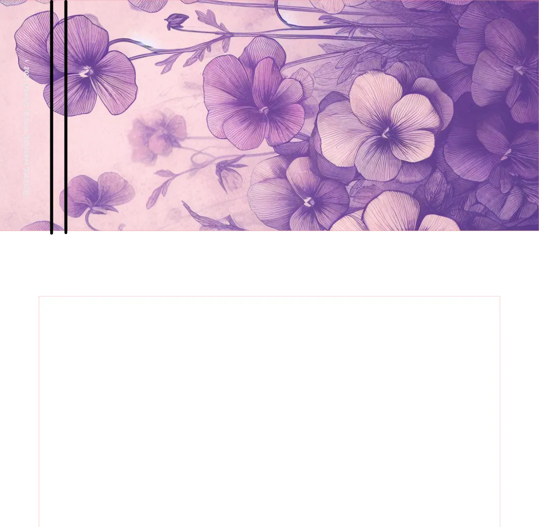 Floral design with purple flowers on a white background