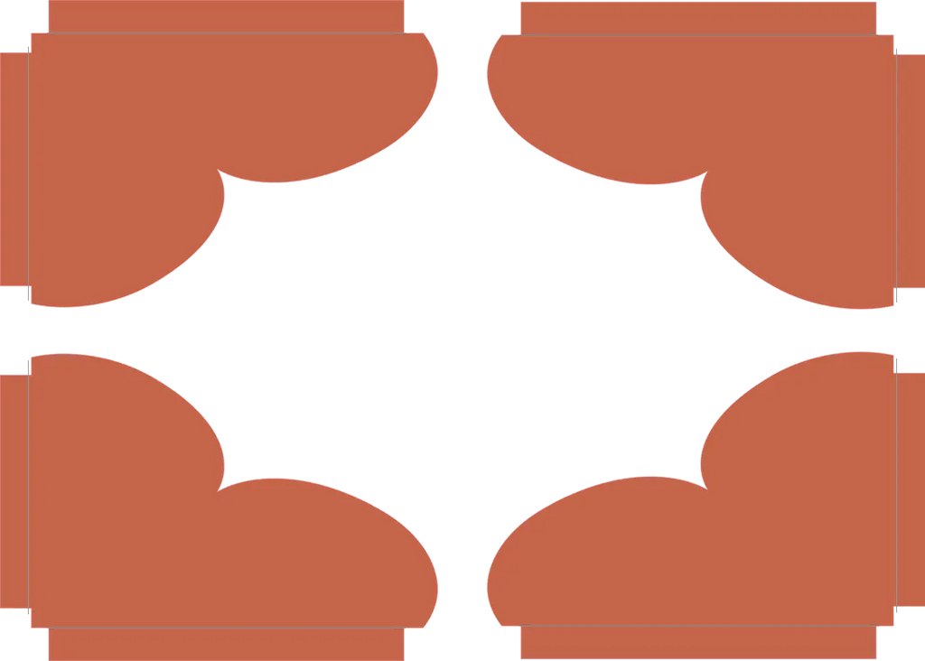 Four brown cloud shapes on a white background