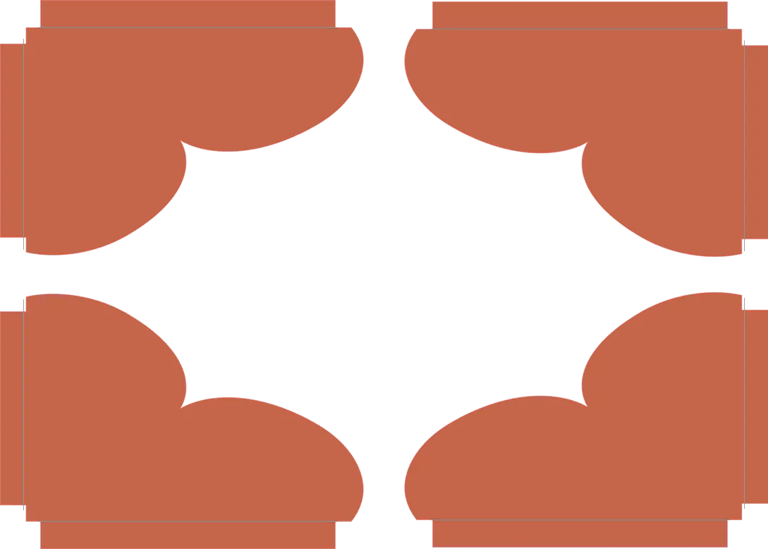 Four brown cloud shapes on a white background