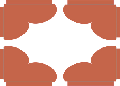Four brown cloud shapes on a white background